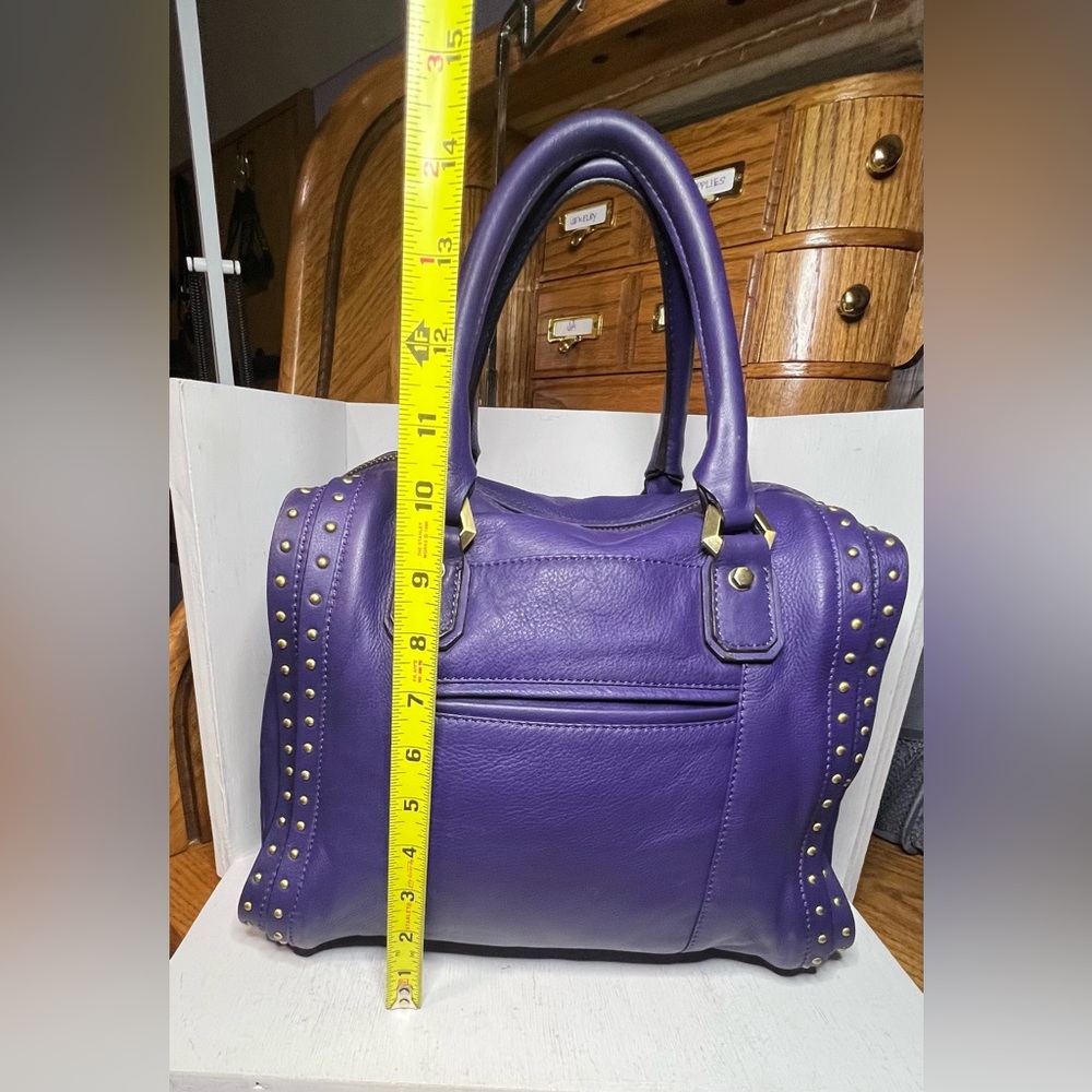 orYANY A239450 Purple Leather Satchel with Stud Detailing - Picture 2 of 9